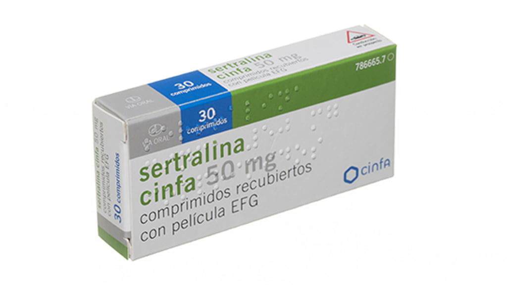 Pastillas de sertralina en frasco