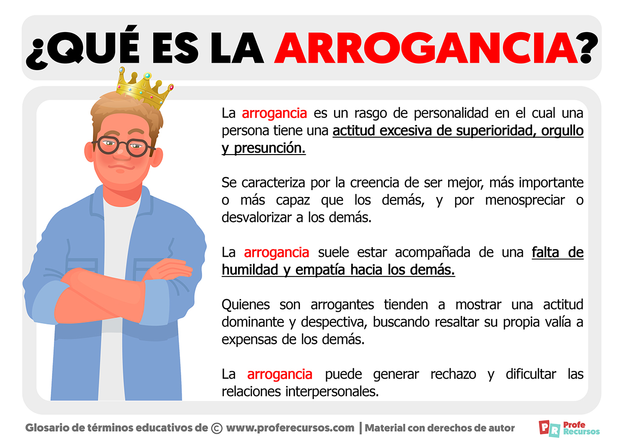 Arrogancia y superioridad excesiva