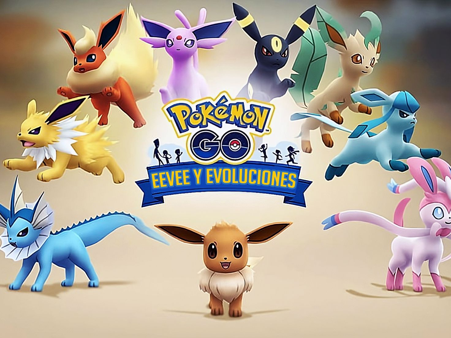 Eevee evolucionando durante el día