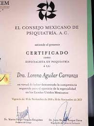 Diploma de psiquiatría