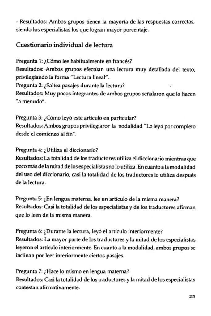 Profesionales especializados en lectura
