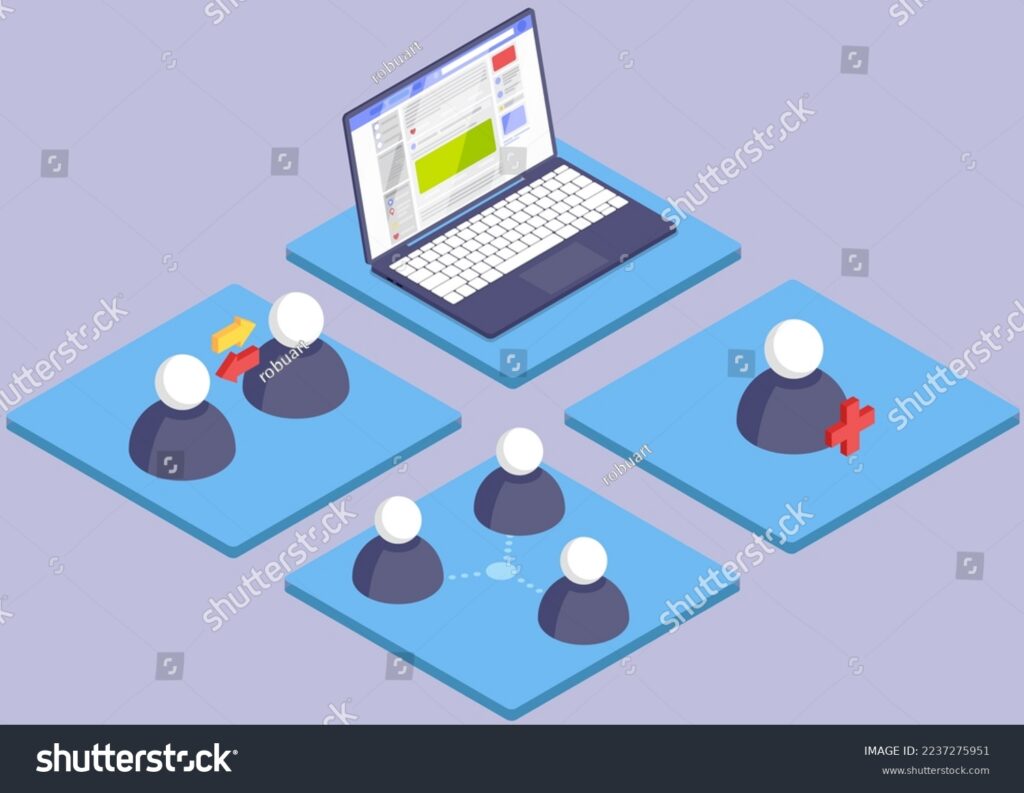 stock vector social media virtual account profiles online platform for communication dating creating social 2237275951