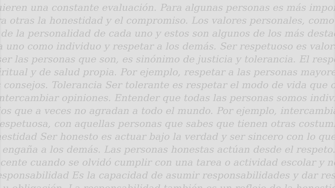 Experiencias y valores personales